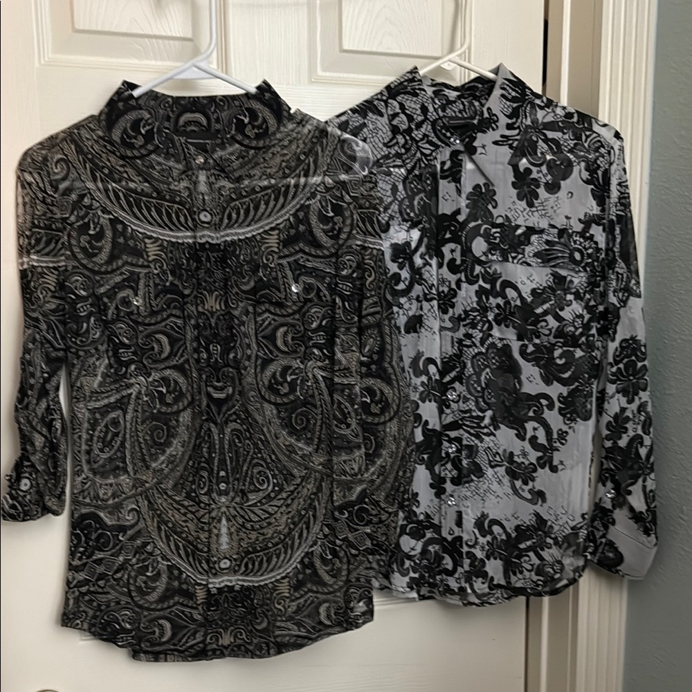 Elegant Black and Gray Women's Tops